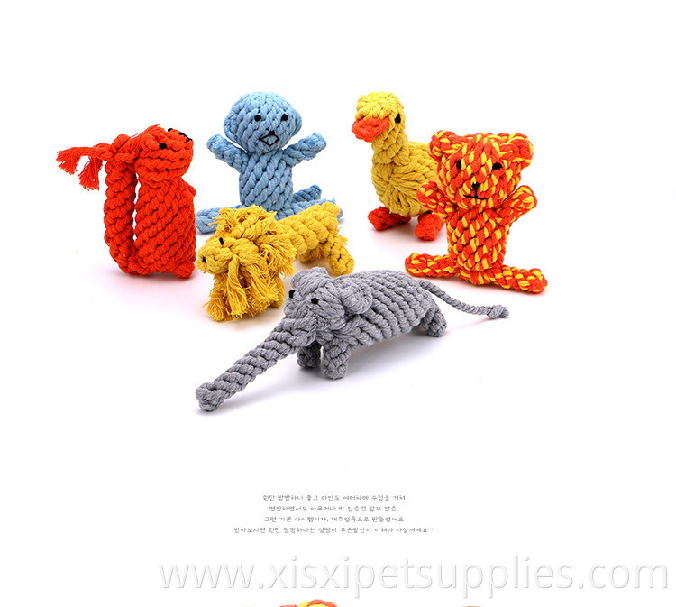 animal shape cotton rope dog chew cleaning teeth toy for pet